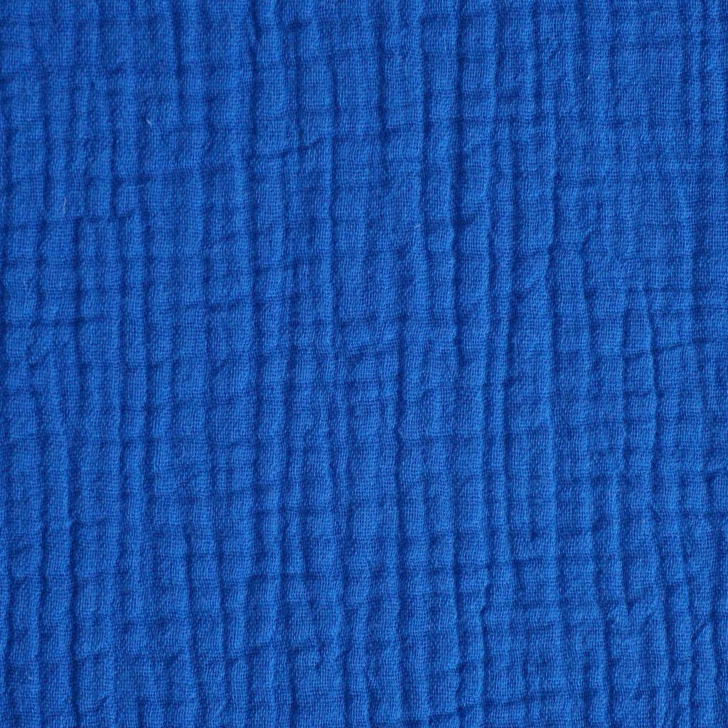 Preview: Musselin Double Gauze uni royalblau